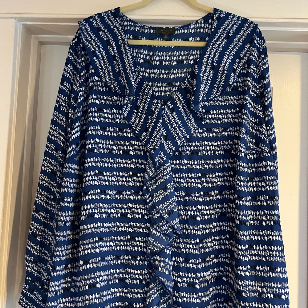 The Limited Blue and White Striped Blouse